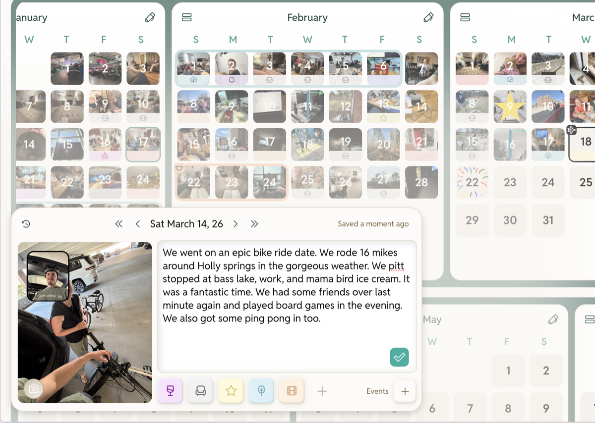 Remember showing a daily journal entry with a photo and written reflection.
